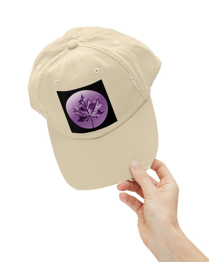 Purple Maple Leaf Unisex Distressed Cap