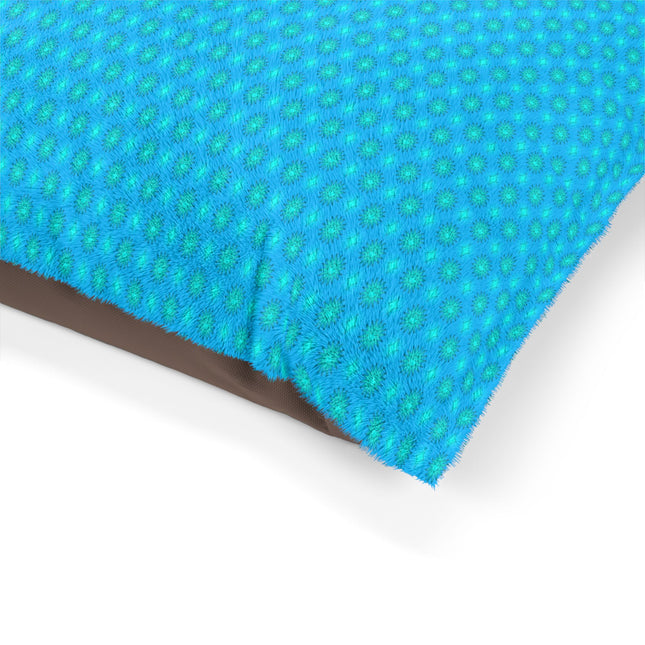 Light Blue Star-crossed Bodies Pet Bed, 40" × 30"