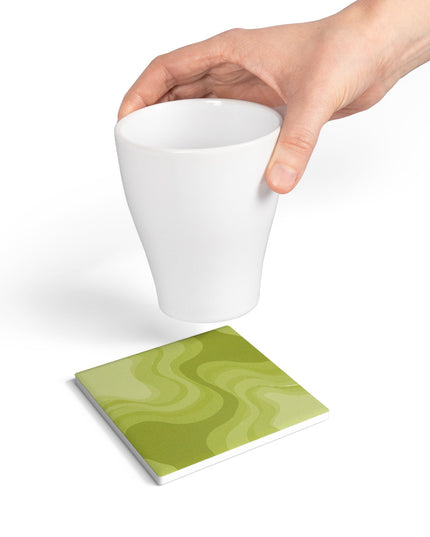 Lemon Wavey 4" x 4" Square Ceramic Coaster