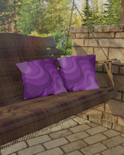 Wavey Purple Wavey 16" x 16" Outdoor Pillow