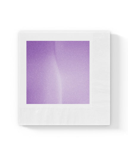 Soft Lavender Fade White Coined Napkins, 6.5" x 6.5"