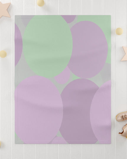 Pastel Lavender Purple and Soft Green Patches Soft Fleece Baby Blanket, 30" x 40"
