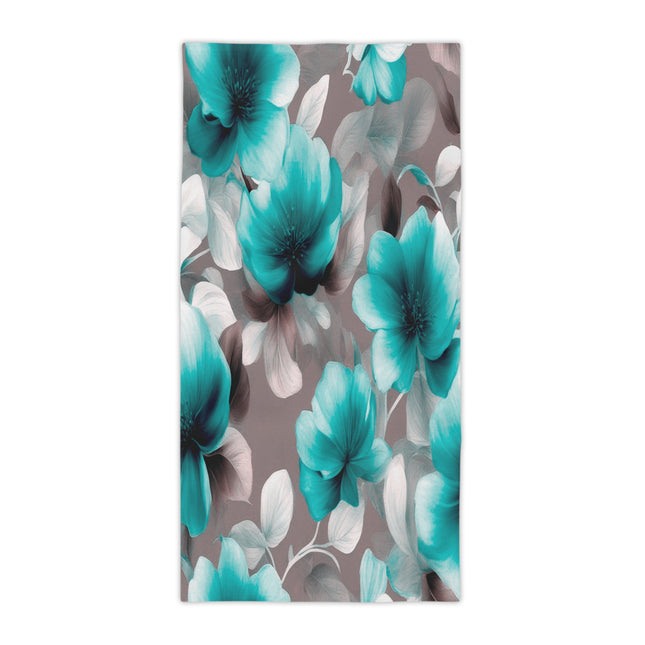 Tif Green Gray Floral Bunch Beach Towel, 30" x 60"