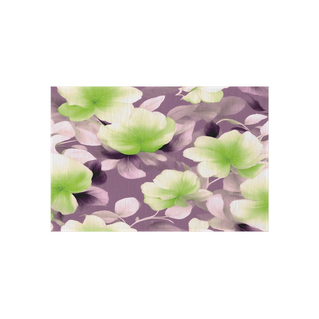Lime Lavender Floral Bunch Outdoor Rug, 24" x 36"