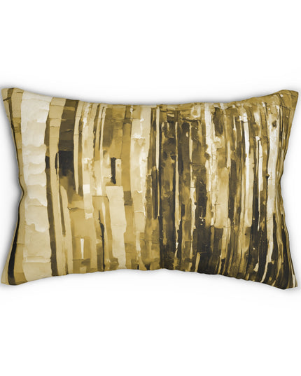 Striped Light Brown Pastel Spun Polyester Lumbar Pillow, 20" x 14"