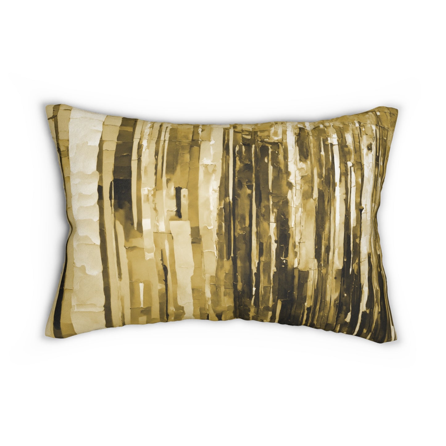 Striped Light Brown Pastel Spun Polyester Lumbar Pillow, 20" x 14"