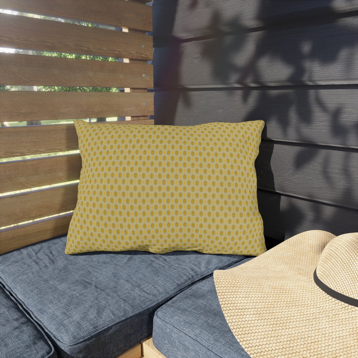 Lemongrass Star-crossed Bodies Outdoor Pillow, 20" x 14"