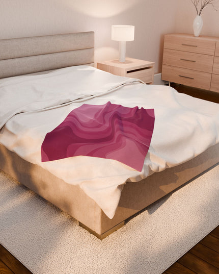 Pinky Mauve Wavey Velveteen Plush Blanket, 30" x 40"