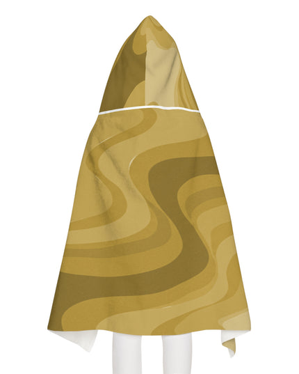 Brown Wavey Youth Hooded Towel, 24" x 48"