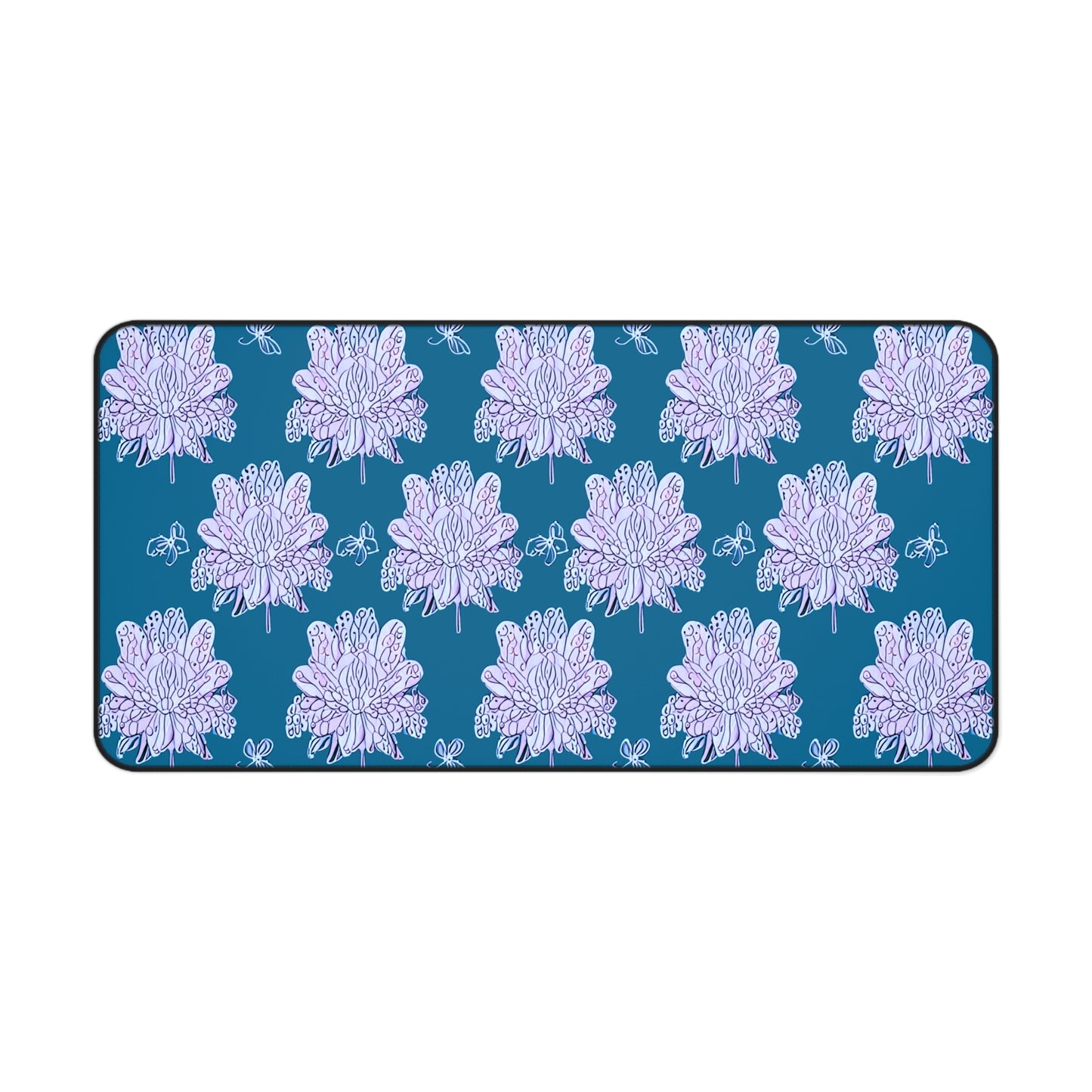 Lavender Floral Butterflies 16" x 32" Desk Mat