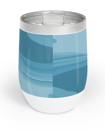 Sky Blue Wavey 12 oz Chill Wine Tumbler