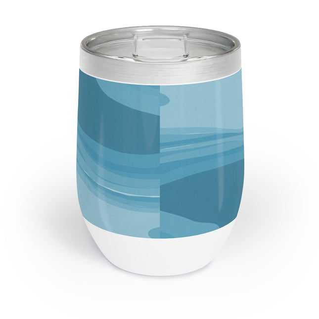Sky Blue Wavey 12 oz Chill Wine Tumbler