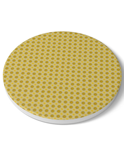 Lemongrass Star-crossed Bodies Round Ceramic Coaster, 4" x 4"