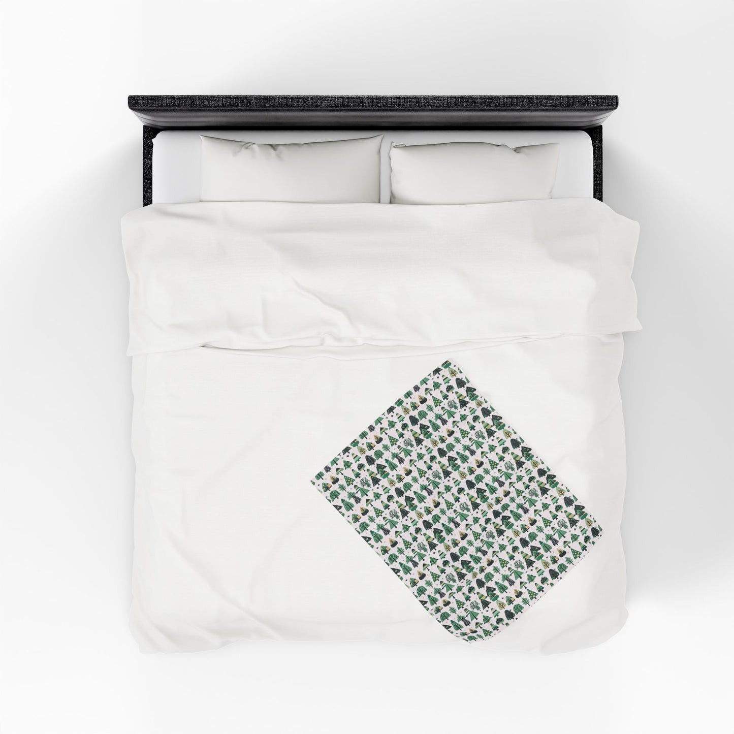 Mini Vintage Green Trees Velveteen Plush Blanket, 30" x 40"