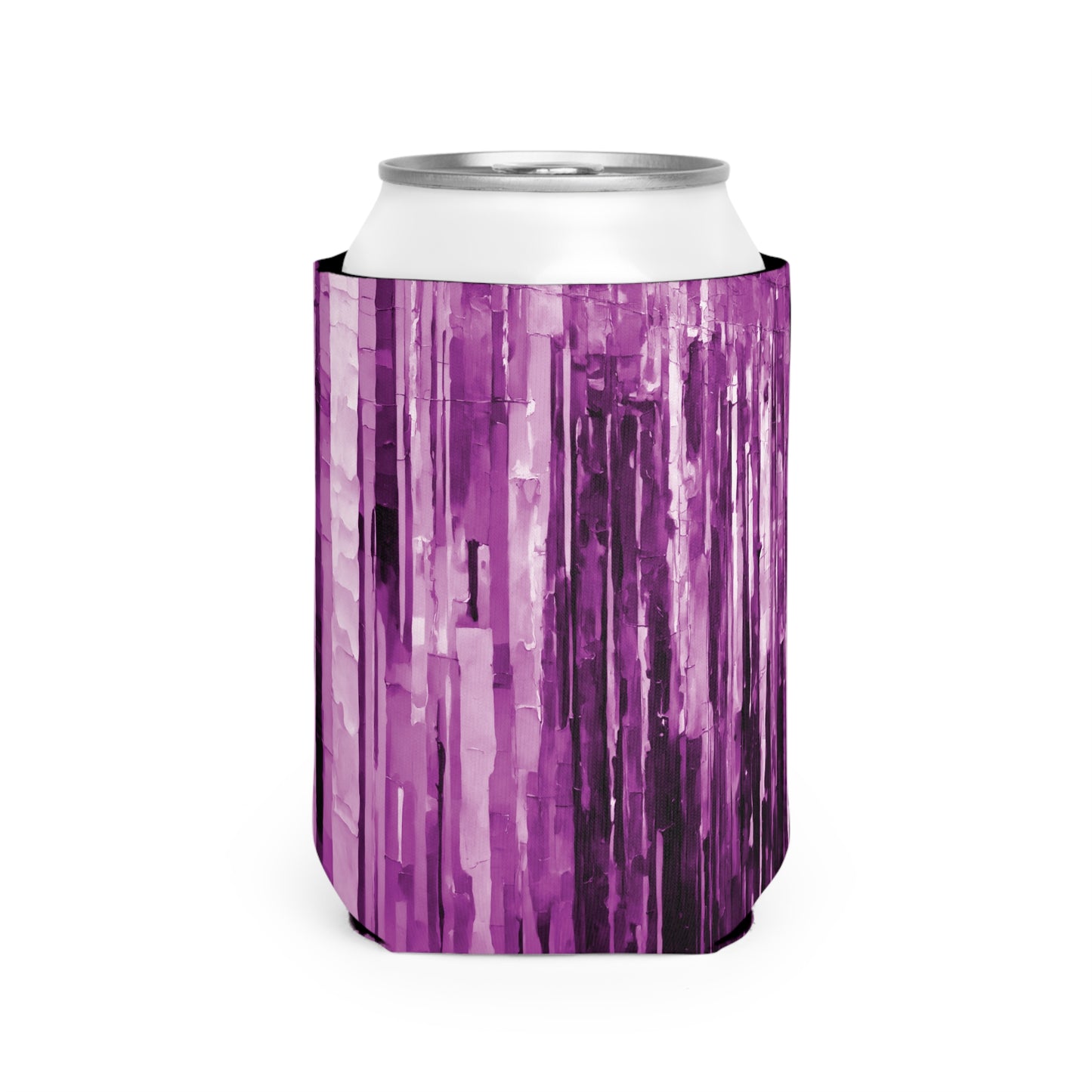 Striped Powder Lavender 12 oz Can Cooler Sleeve