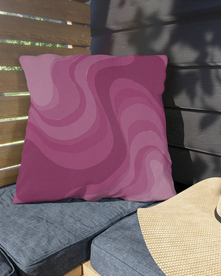 Pinky Mauve Wavey 20" x 20" Outdoor Pillow