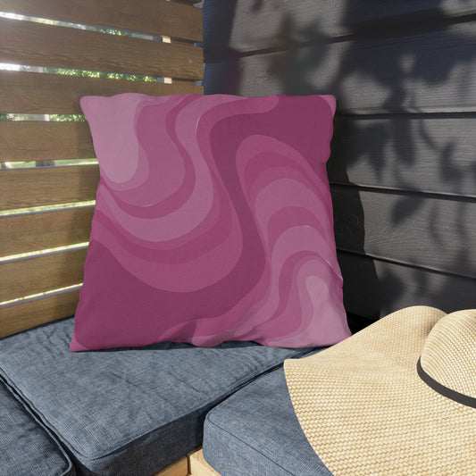 Pinky Mauve Wavey 20" x 20" Outdoor Pillow