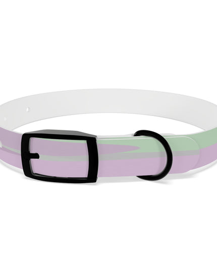 Pastel Lavender Purple and Soft Green Patches Small Dog Collar