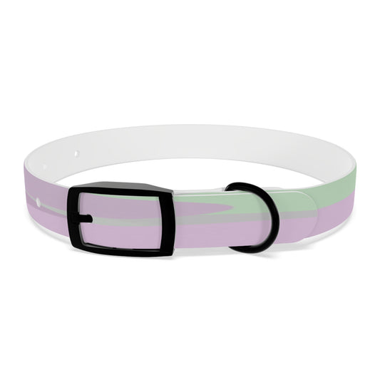 Pastel Lavender Purple and Soft Green Patches Small Dog Collar