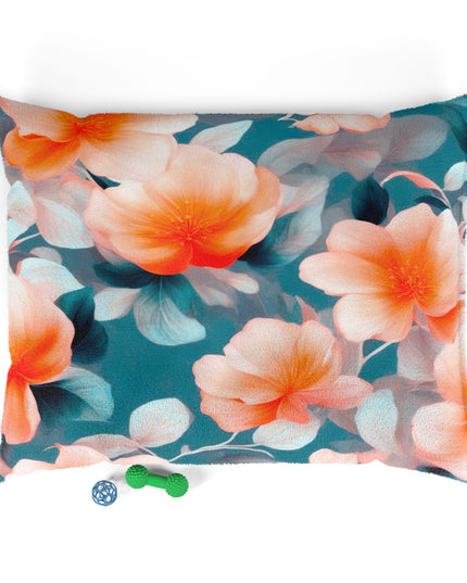 Orange Blossom Floral Bunch Pet Bed, 50" × 40"