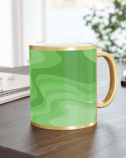 Greenie Meanie Wavey 11 oz Metallic Mug (Silver\Gold)