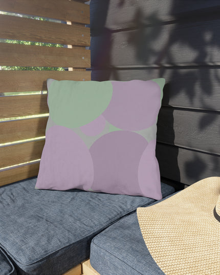 Pastel Lavender Purple and Soft Green Patches 16" x 16" Outdoor Pillows