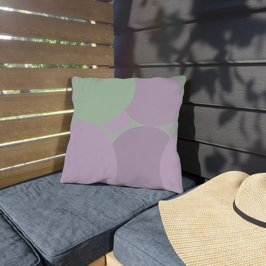 Pastel Lavender Purple and Soft Green Patches 16" x 16" Outdoor Pillows
