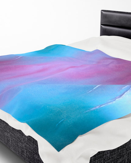 Wine Sea Blue Fog Velveteen Plush Blanket, 60" x 80"