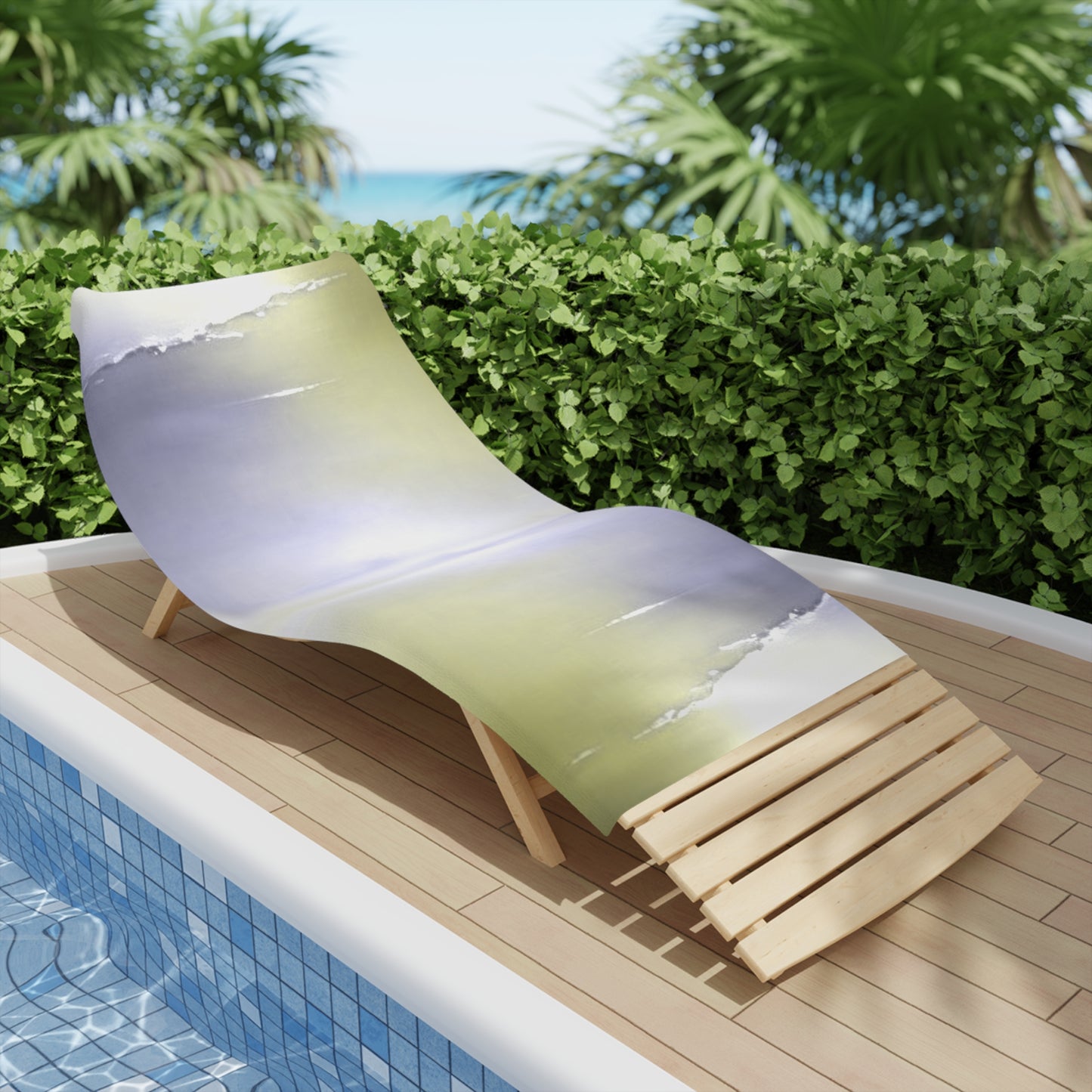 Lavender Sea Golden Fog Beach Towel, 30" x 60"