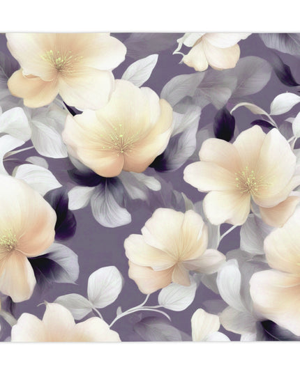 White Blush Floral Bunch Tablecloth, 55" x 55"