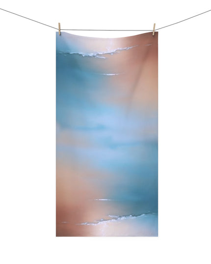 Blue Sea Peach Fog 30" x 60" Mink-Cotton Towel (50% polyester, 50% cotton)