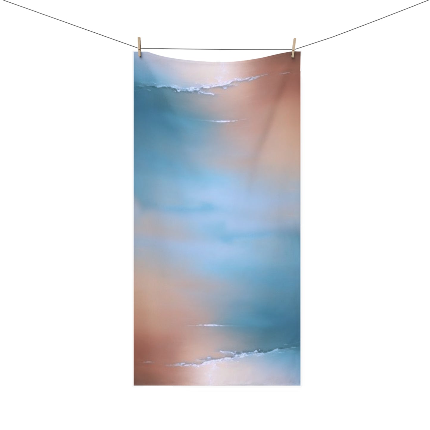Blue Sea Peach Fog 30" x 60" Mink-Cotton Towel (50% polyester, 50% cotton)