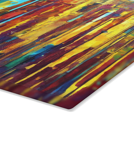 Striped Alpha 11" x 15" Glass Cutting Board