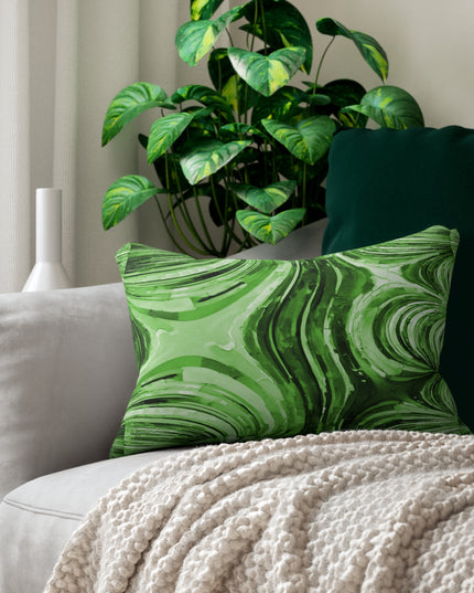 Uzi Spiral Mint Pastel Spun Polyester Lumbar Pillow, 20" x 14"