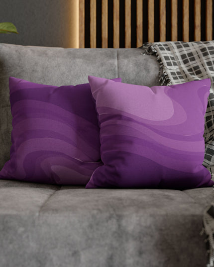 Wavey Purple Wavey Spun Polyester Square Pillowcase, 14" x 14"