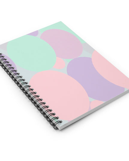 Pastel Peach and Soft Green Patches Spiral Notebook - Ruled Line, 6" x 8", 118 pagess