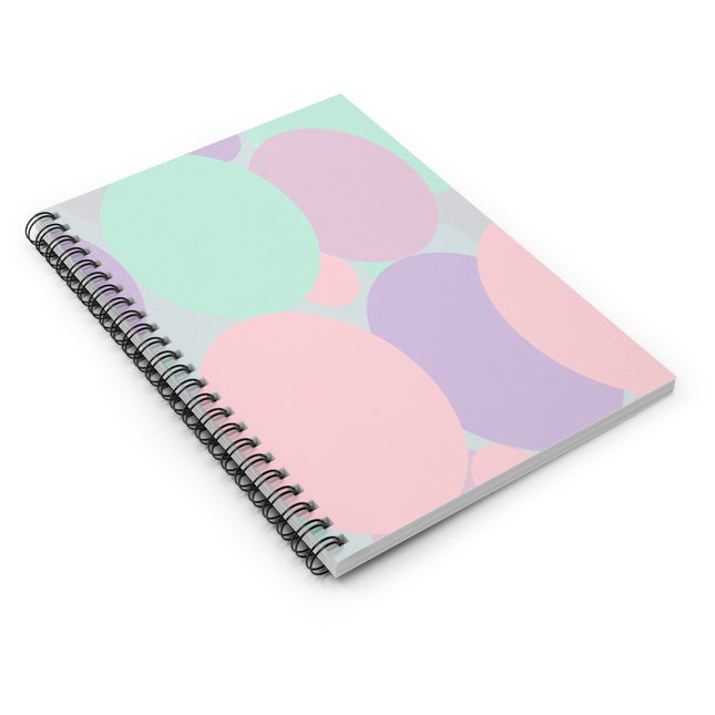 Pastel Peach and Soft Green Patches Spiral Notebook - Ruled Line, 6" x 8", 118 pagess