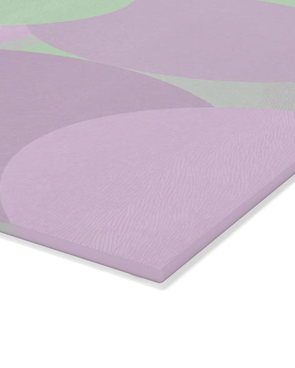 Pastel Lavender Purple and Soft Green Patches 8" x 11" Glass Cutting Board