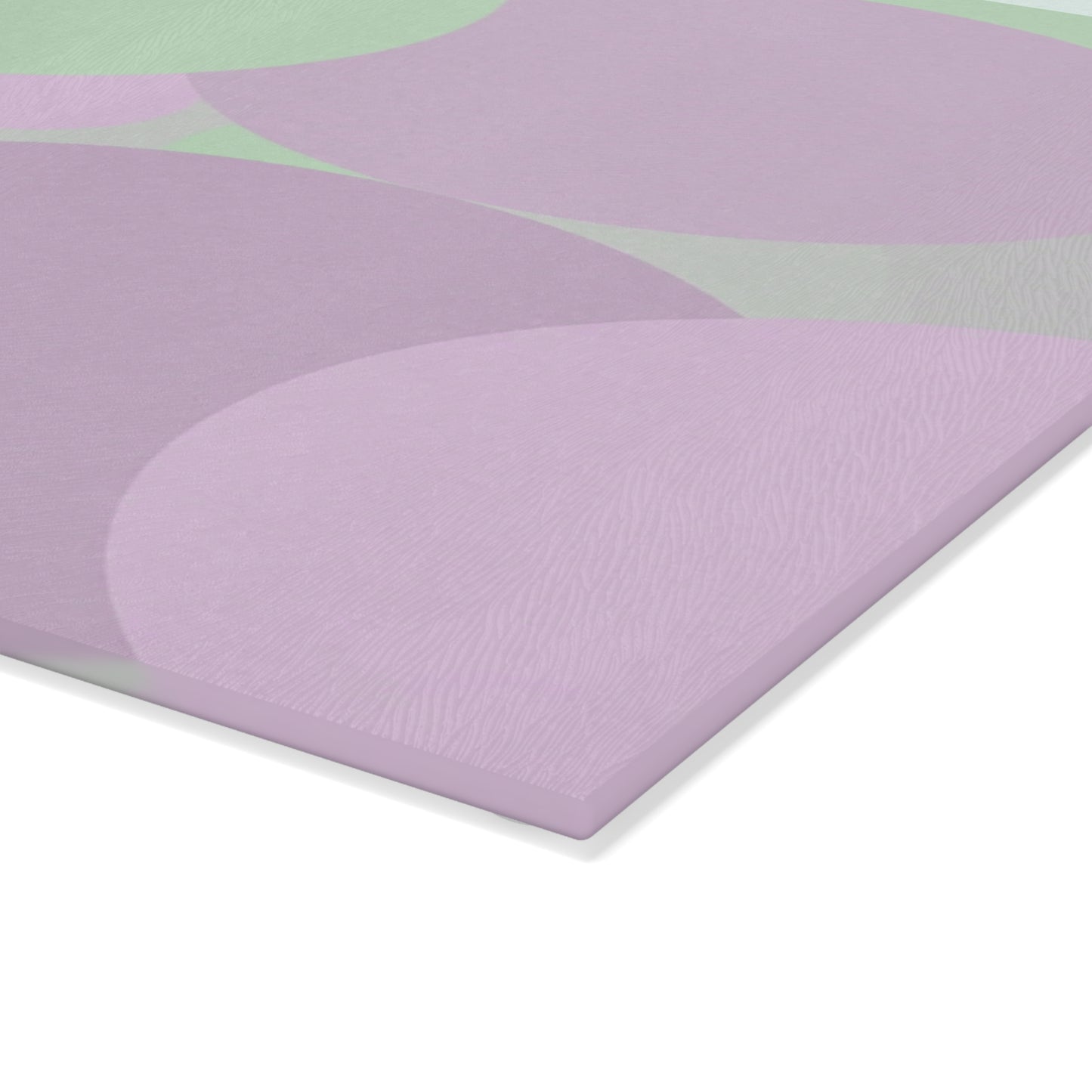 Pastel Lavender Purple and Soft Green Patches 8" x 11" Glass Cutting Board
