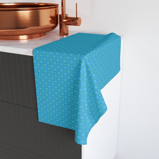 Blue Green Star-crossed Bodies Hand Towel, 16" x 28"