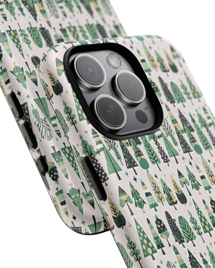 Mini Vintage Green Trees Iphone 15 Pro Max Tough Magnetic Cases