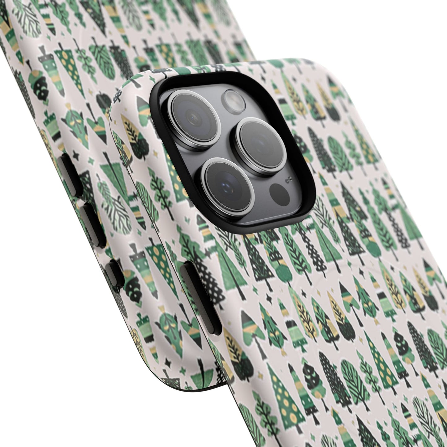 Mini Vintage Green Trees Iphone 15 Pro Max Tough Magnetic Cases