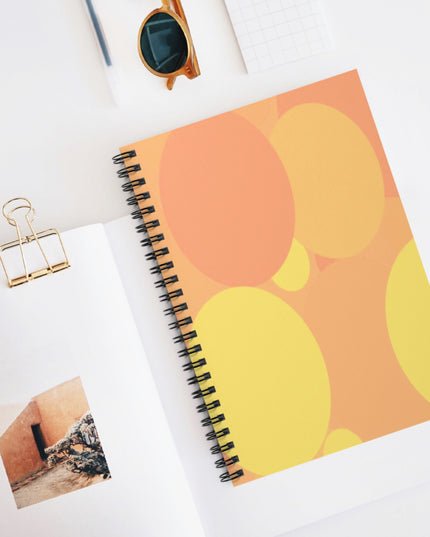 Pastel Bright Oranges Patches Spiral Notebook - Ruled Line, 6" x 8", 118 pages