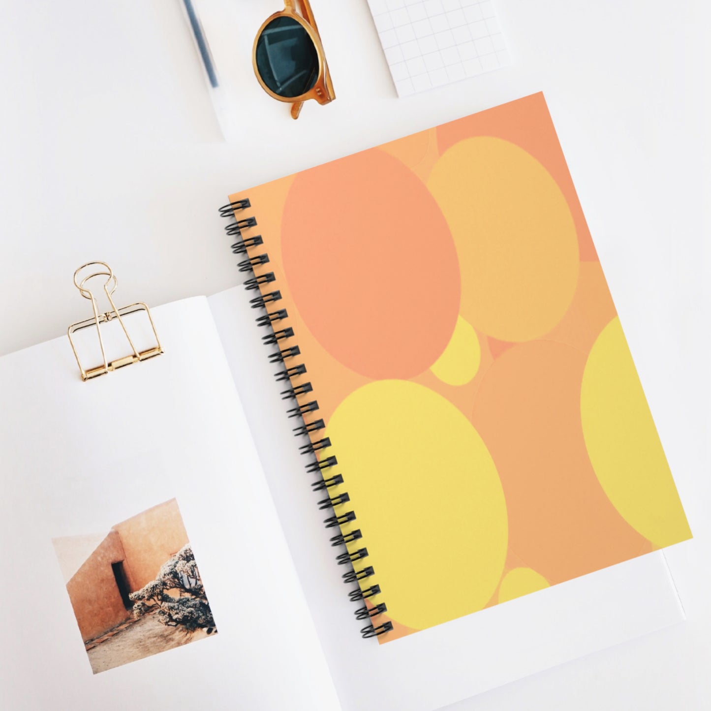 Pastel Bright Oranges Patches Spiral Notebook - Ruled Line, 6" x 8", 118 pages