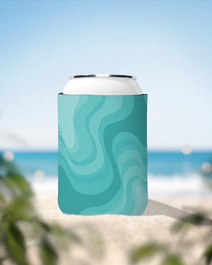 Tif Green Wavey 12 oz Can Cooler Sleeve