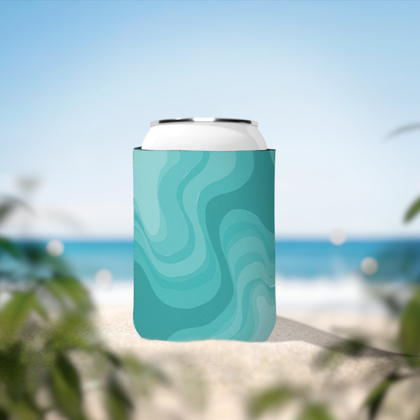 Tif Green Wavey 12 oz Can Cooler Sleeve