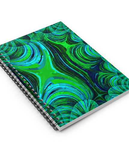 Uzi Spiral Blue Green Spiral Notebook - Ruled Line, 6" x 8", 118 pages