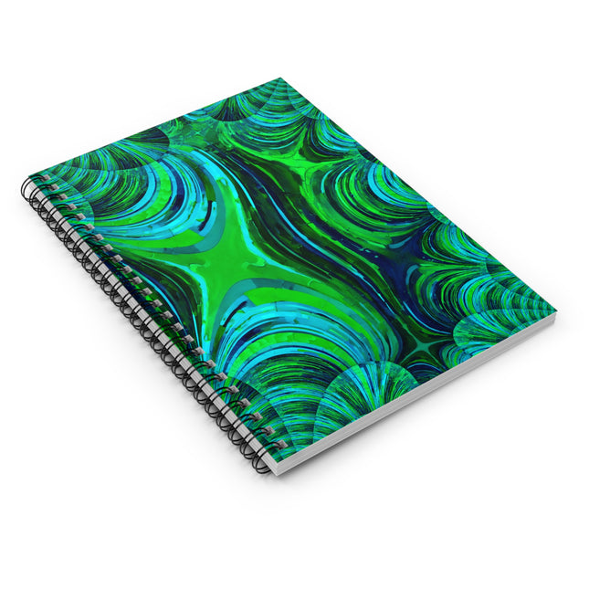 Uzi Spiral Blue Green Spiral Notebook - Ruled Line, 6" x 8", 118 pages