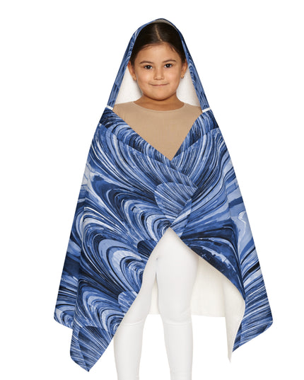 Uzi Spiral Deep Blue Youth Hooded Towel, 24" x 48"