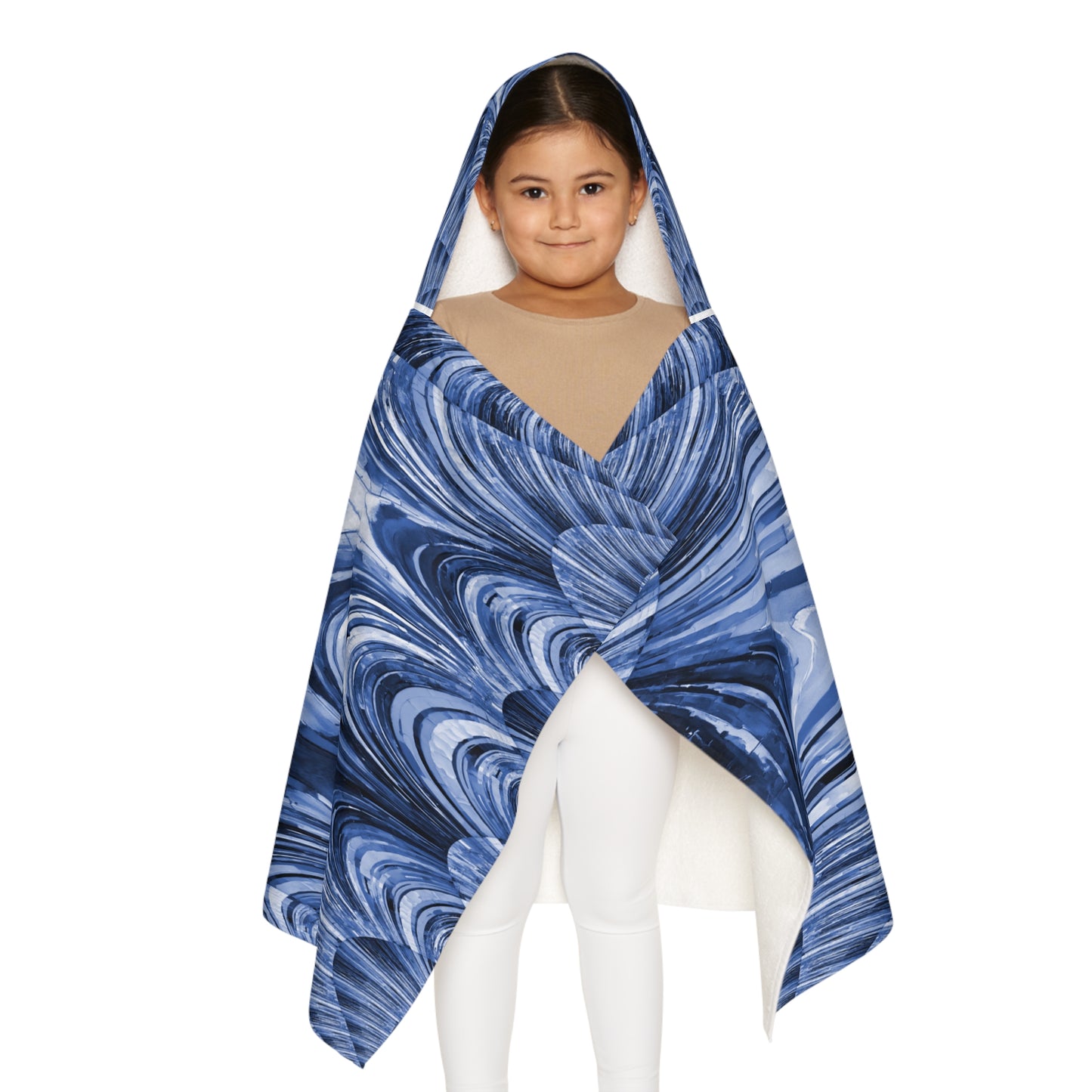 Uzi Spiral Deep Blue Youth Hooded Towel, 24" x 48"